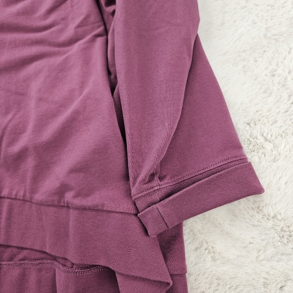 Belle by Kim Gravel French Terry Top with Inverted Hem Fig 2X - Picture 5 of 8